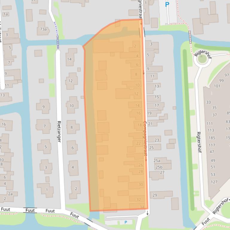 Kaart van postcodegebied 1613JM.