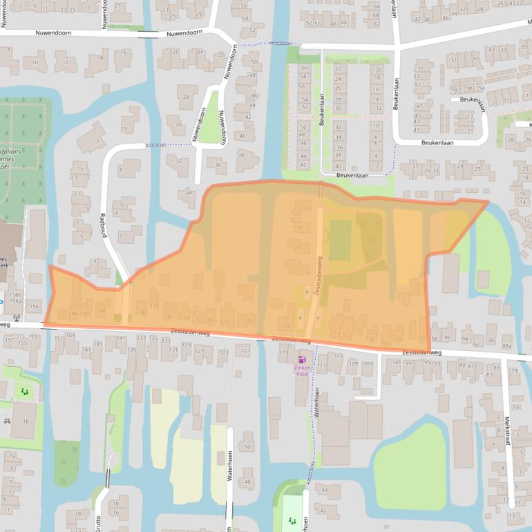 Kaart van postcodegebied 1613KC.