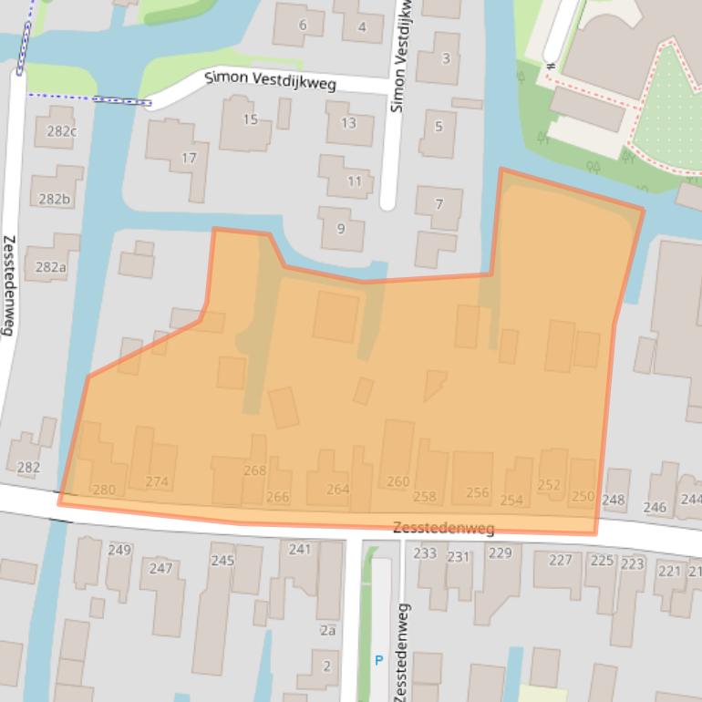 Kaart van postcodegebied 1613KG.