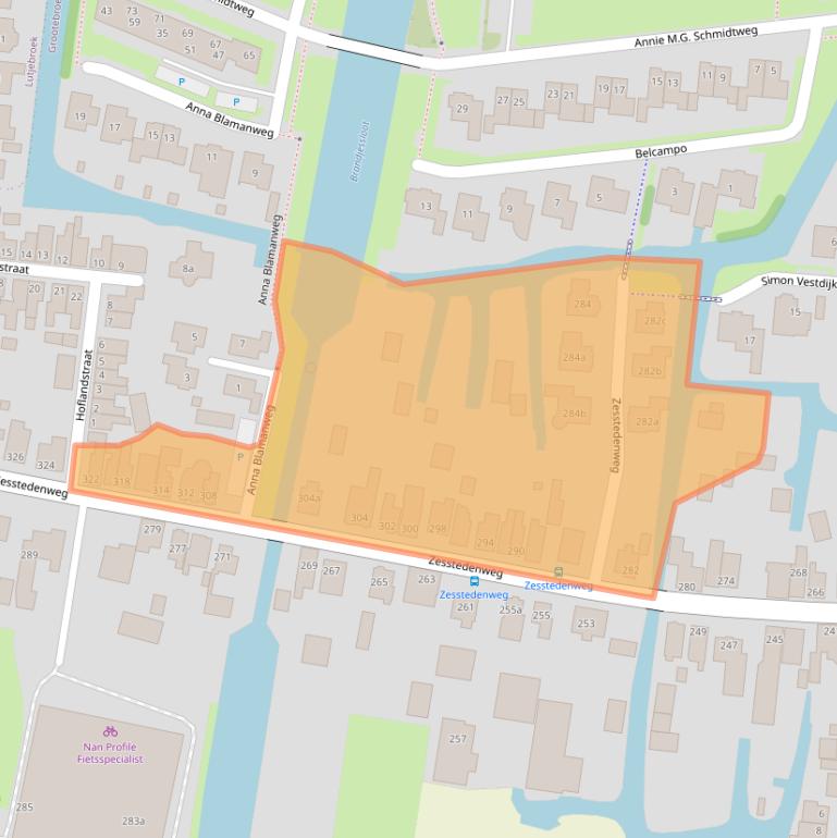 Kaart van postcodegebied 1613KH.