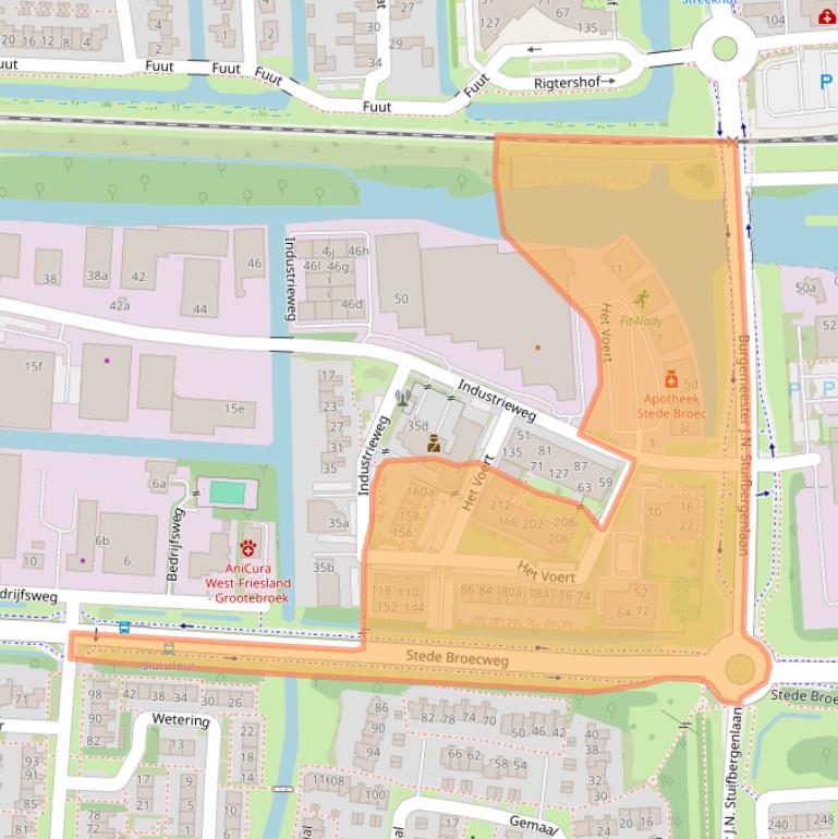 Kaart van postcodegebied 1613KL.