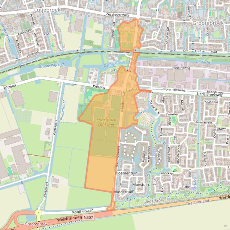 Kaart van postcodegebied 1613KR.