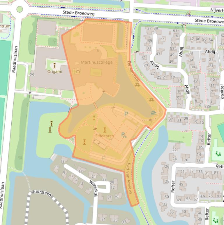 Kaart van postcodegebied 1613KW.