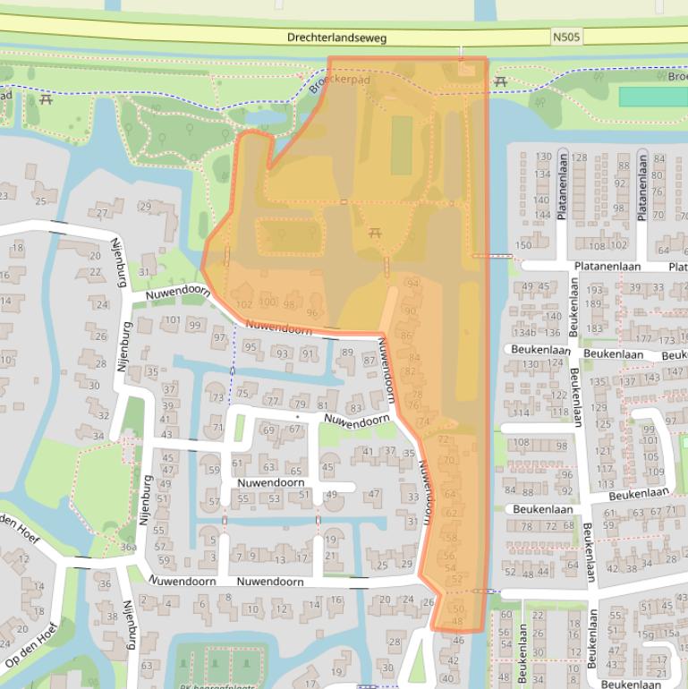 Kaart van postcodegebied 1613LE.