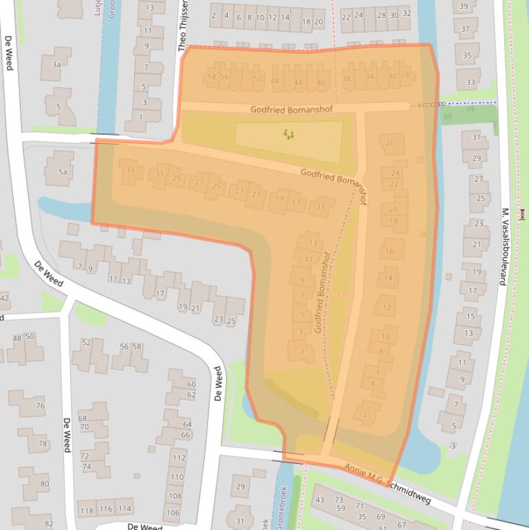 Kaart van postcodegebied 1613MG.