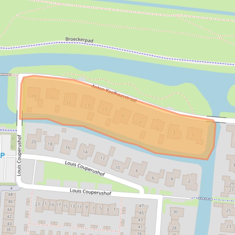 Kaart van postcodegebied 1613MJ.