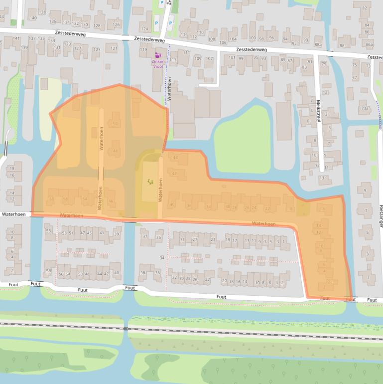 Kaart van postcodegebied 1613SE.