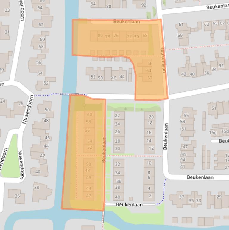 Kaart van postcodegebied 1613TH.