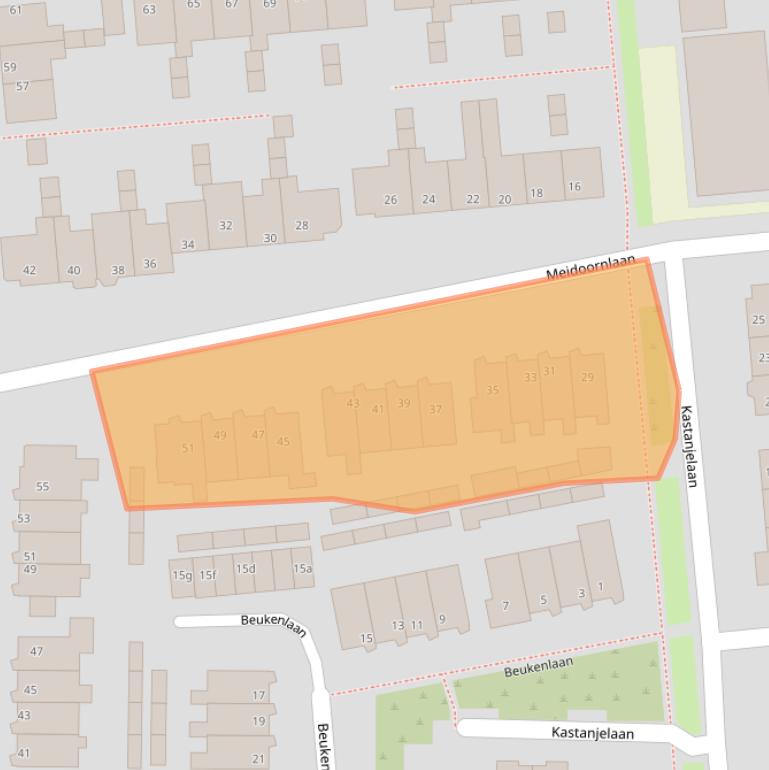 Kaart van postcodegebied 1613VK.