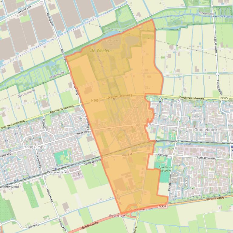 Kaart van postcodegebied 1614.