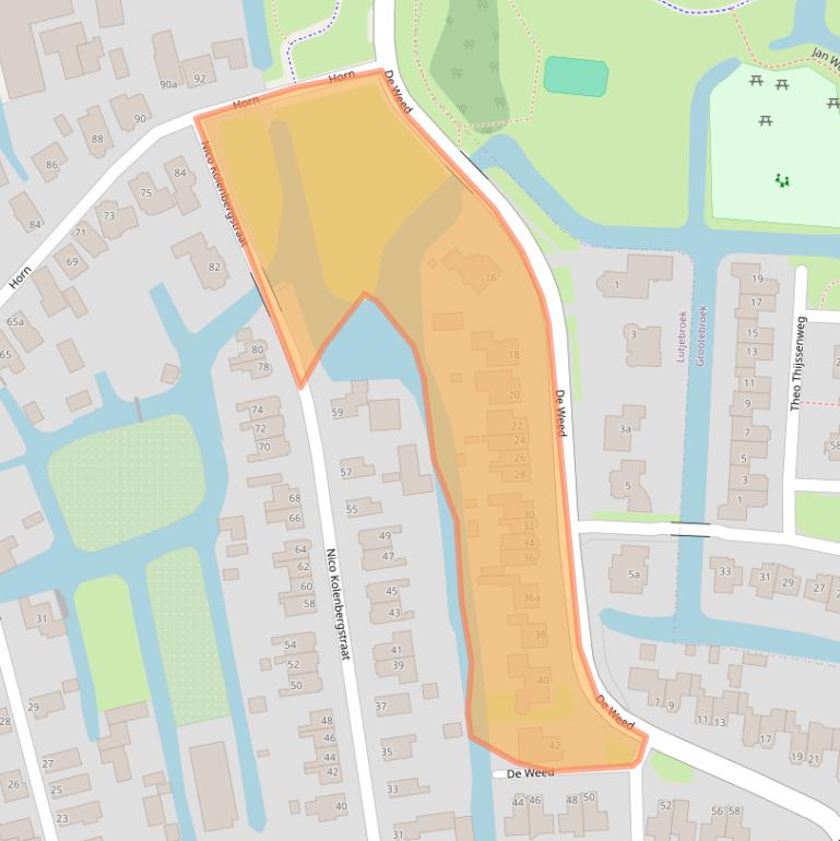 Kaart van postcodegebied 1614KK.