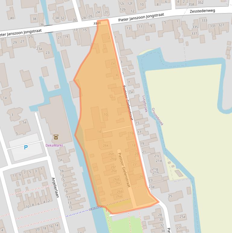 Kaart van postcodegebied 1614LM.
