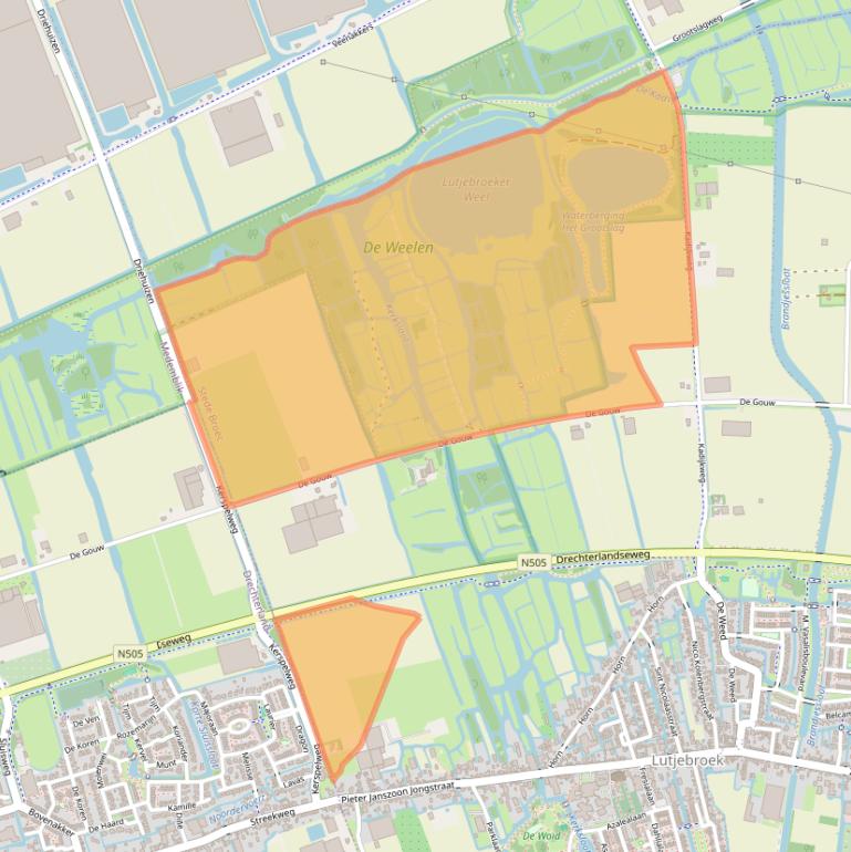 Kaart van postcodegebied 1614LX.