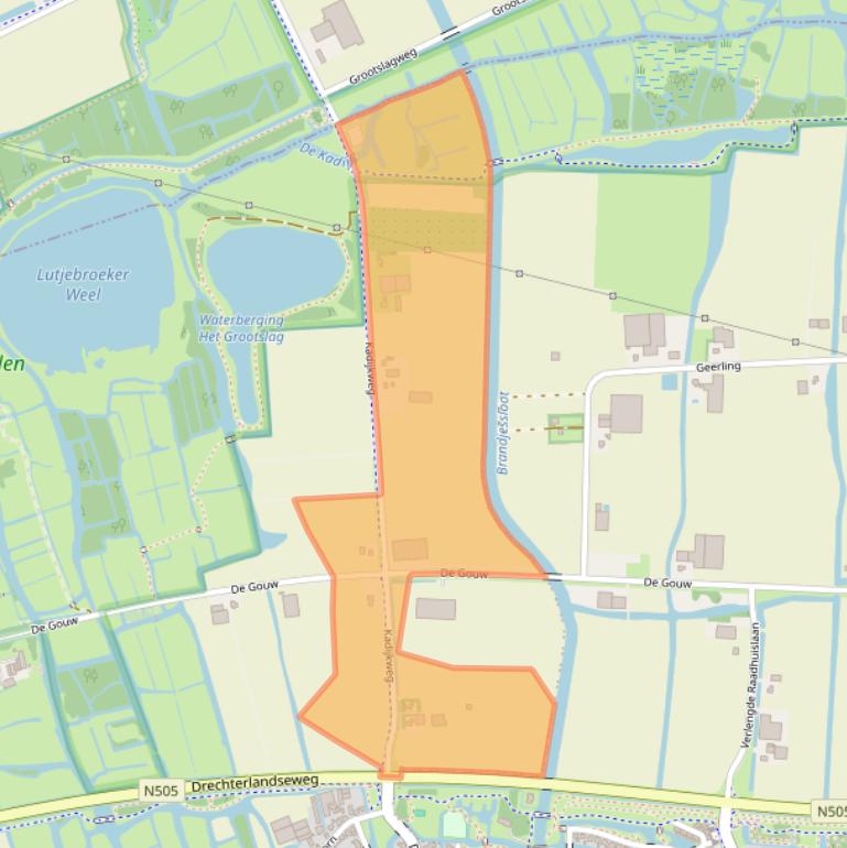 Kaart van postcodegebied 1614MA.