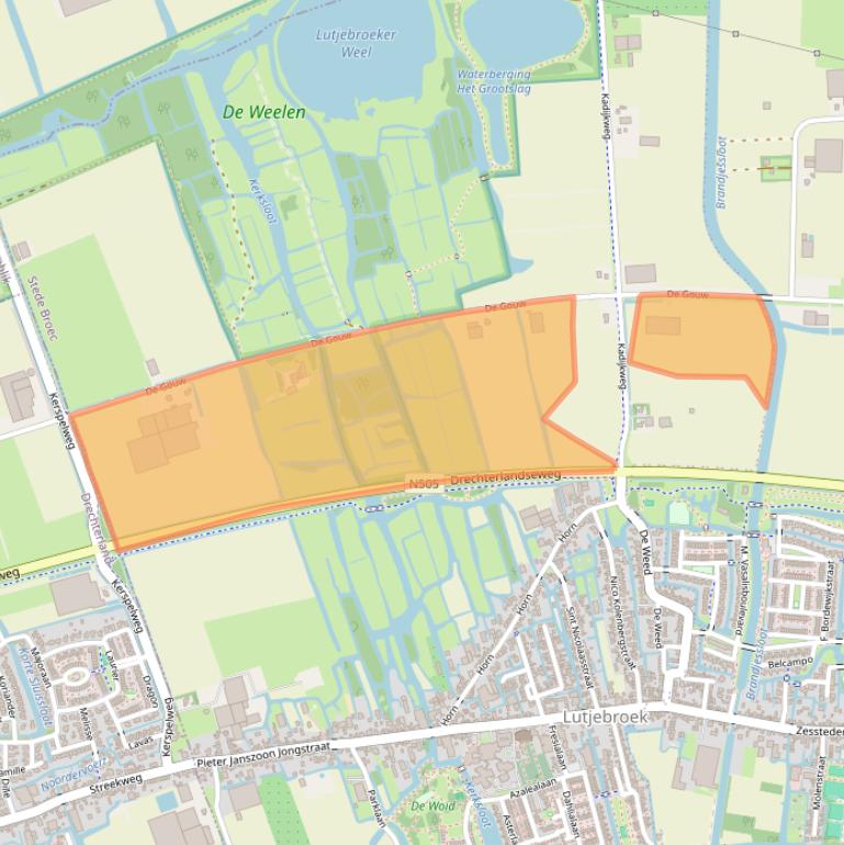 Kaart van postcodegebied 1614MB.