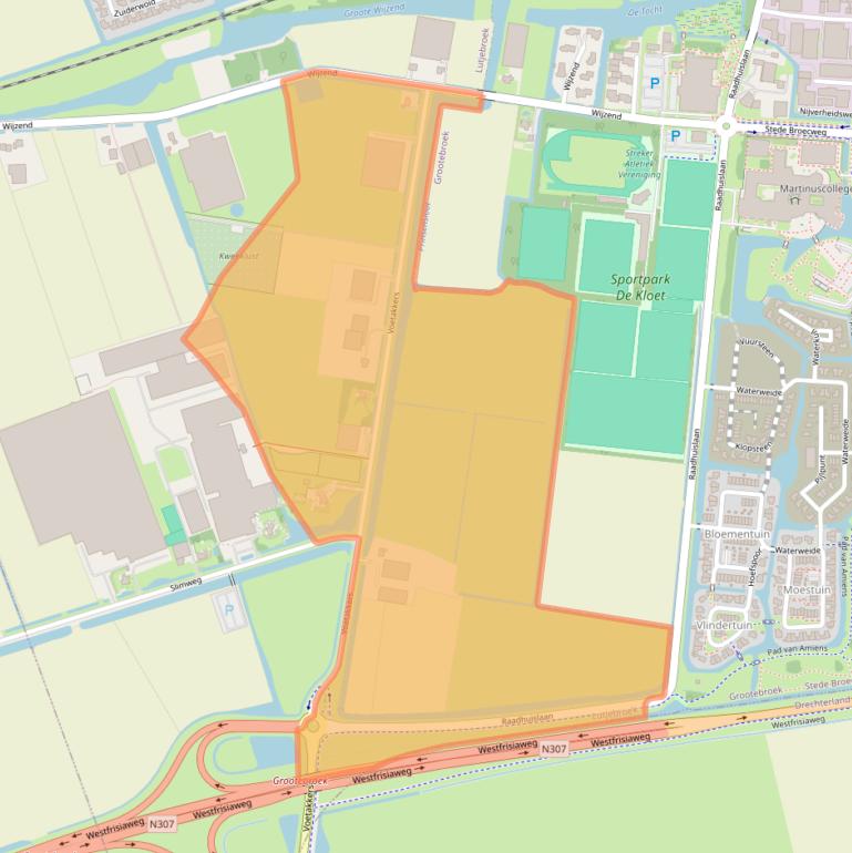 Kaart van postcodegebied 1614MH.