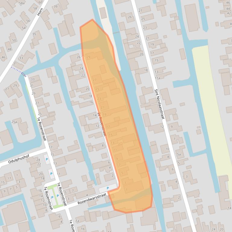 Kaart van postcodegebied 1614SE.