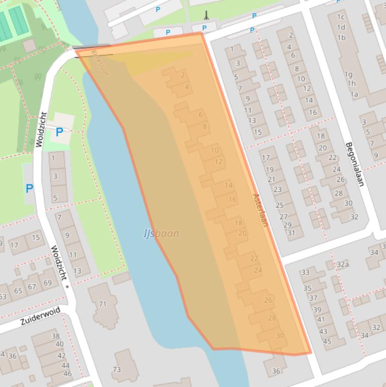 Kaart van postcodegebied 1614SV.