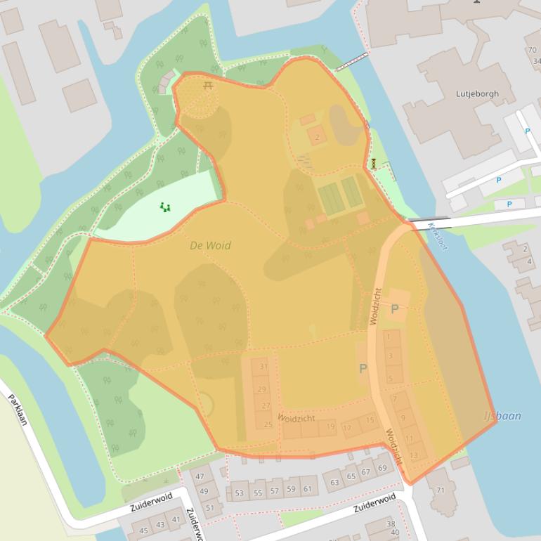 Kaart van postcodegebied 1614TA.