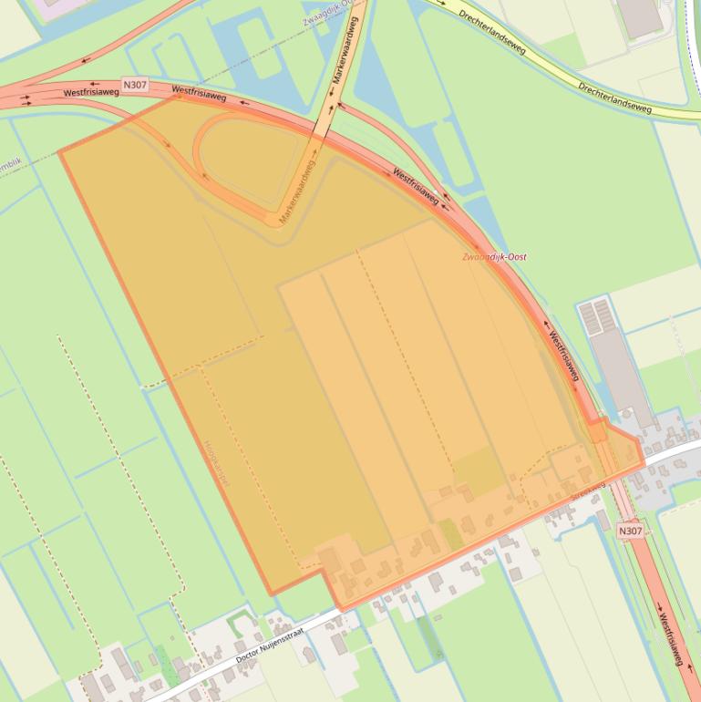 Kaart van postcodegebied 1616AA.