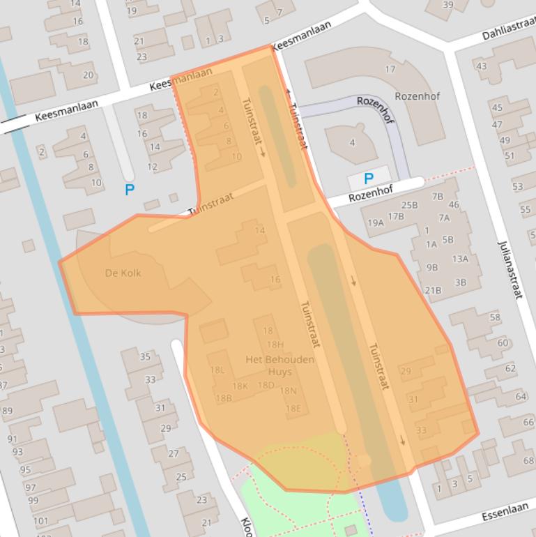 Kaart van postcodegebied 1616CD.