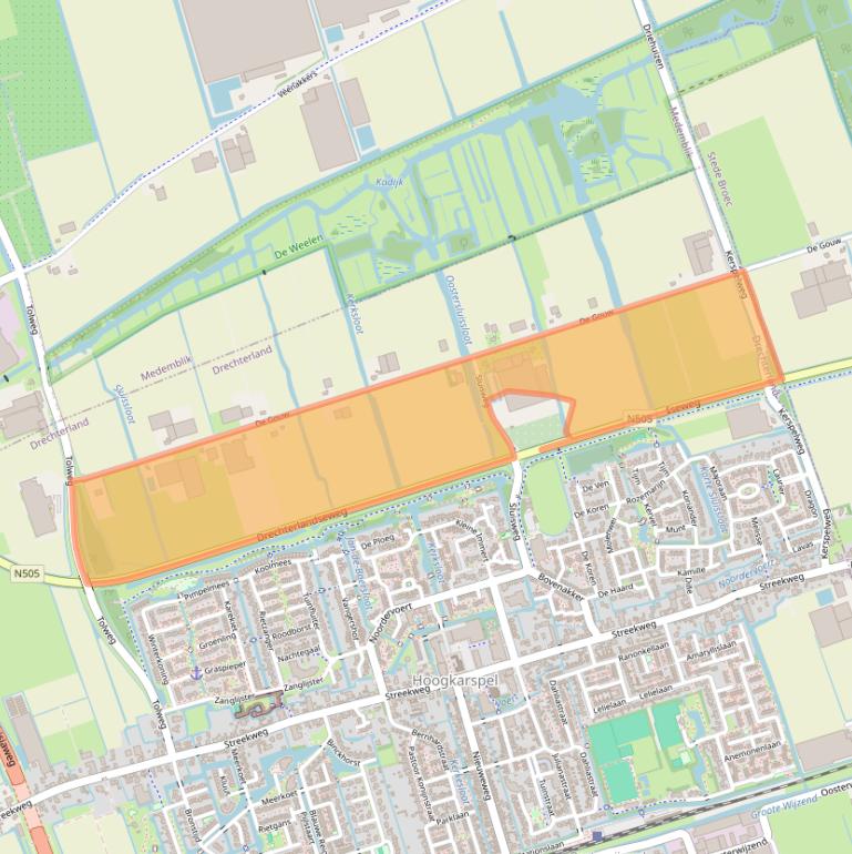 Kaart van postcodegebied 1616DC.