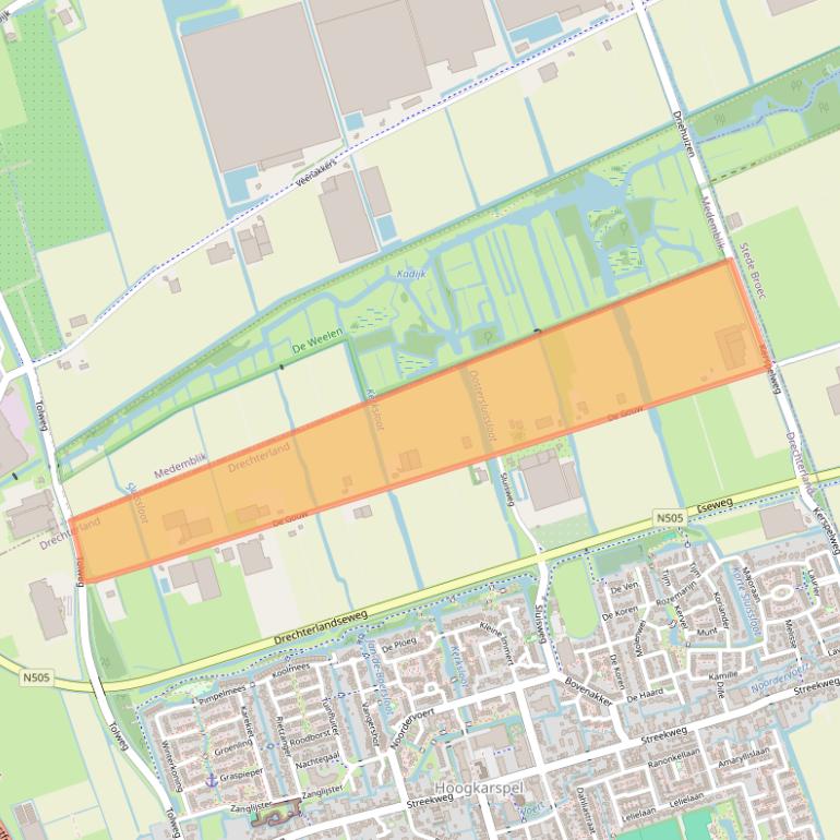 Kaart van postcodegebied 1616DD.