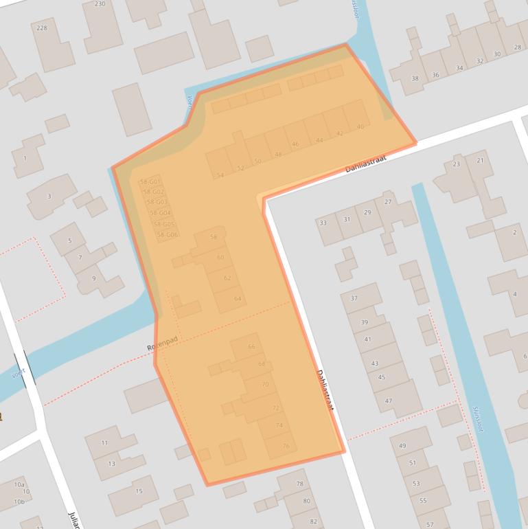 Kaart van postcodegebied 1616ED.