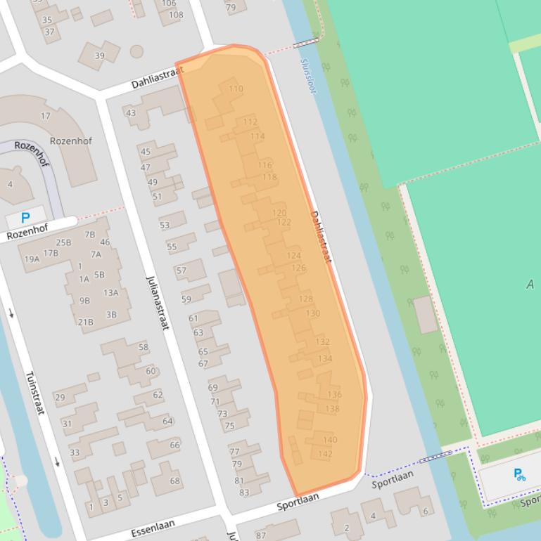 Kaart van postcodegebied 1616EG.