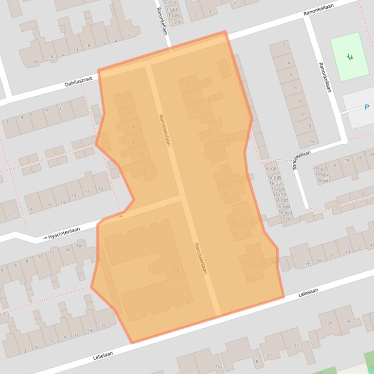 Kaart van postcodegebied 1616EK.
