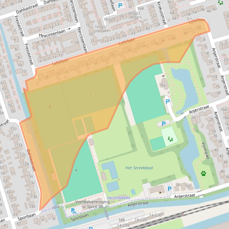 Kaart van postcodegebied 1616ET.