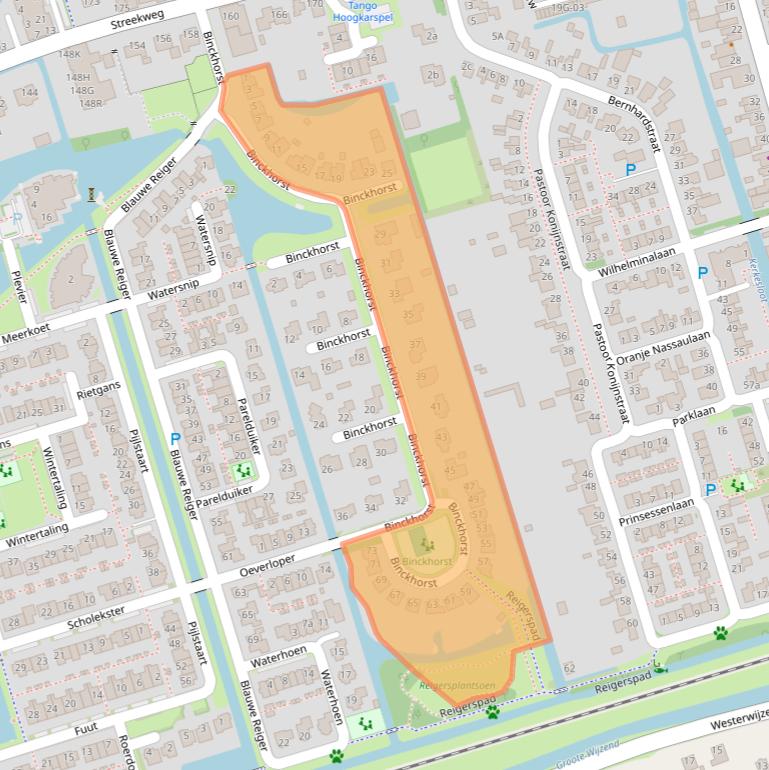 Kaart van postcodegebied 1616GA.