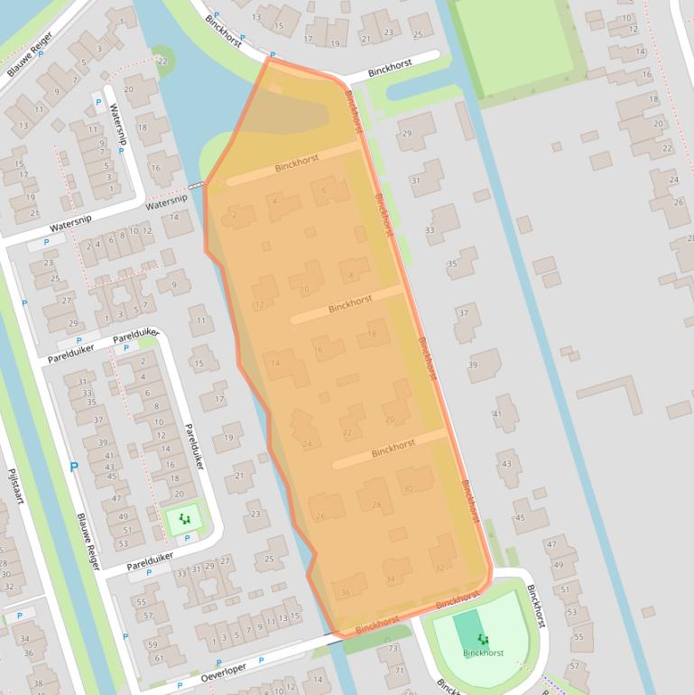 Kaart van postcodegebied 1616GB.