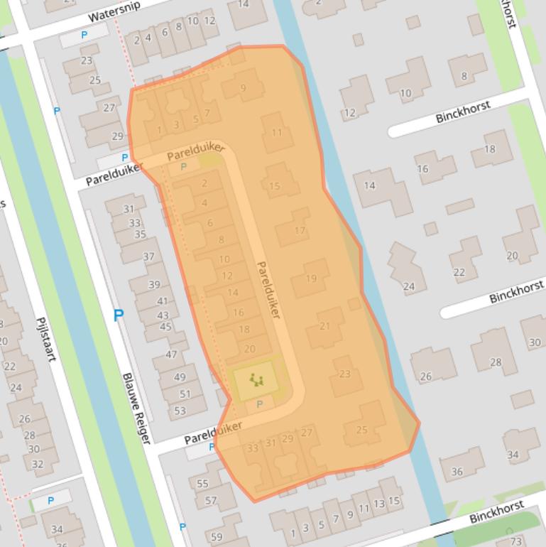 Kaart van postcodegebied 1616GD.