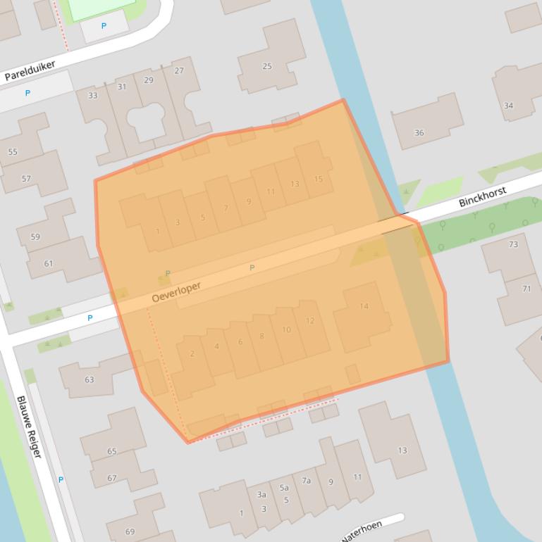Kaart van postcodegebied 1616GE.
