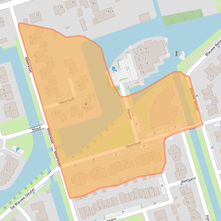 Kaart van postcodegebied 1616GJ.