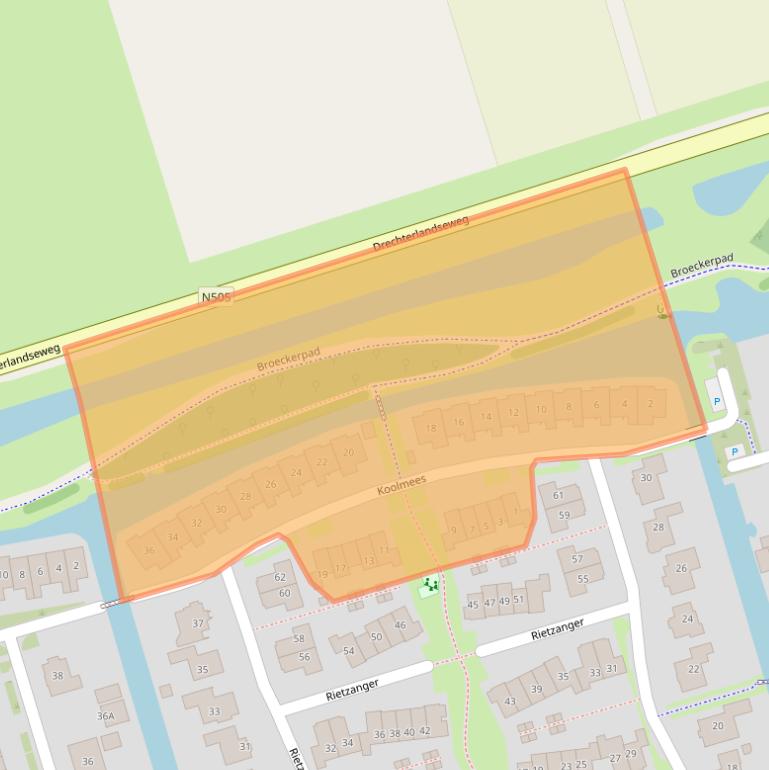 Kaart van postcodegebied 1616HG.