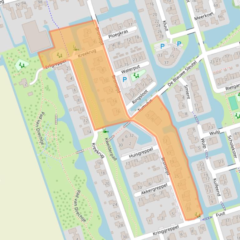 Kaart van postcodegebied 1616KA.