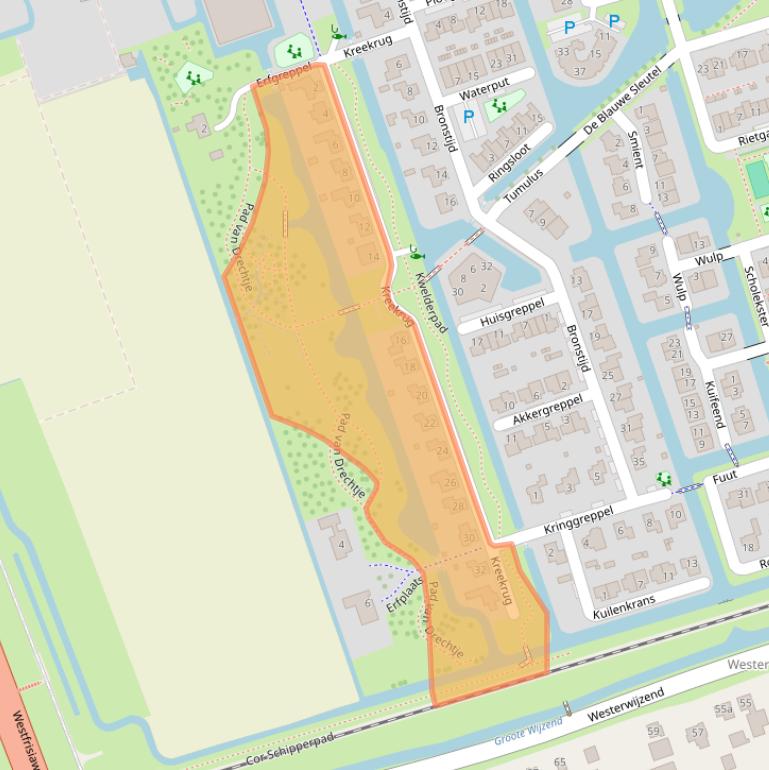 Kaart van postcodegebied 1616KB.