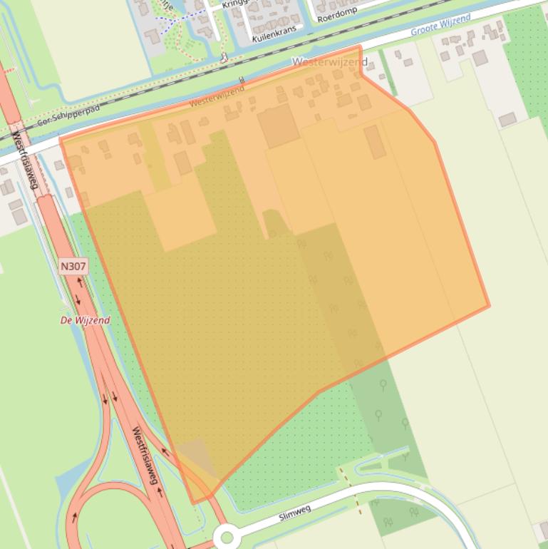Kaart van postcodegebied 1616LB.