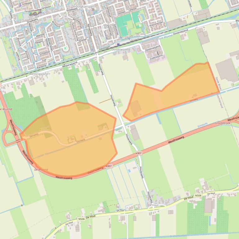 Kaart van postcodegebied 1616LG.