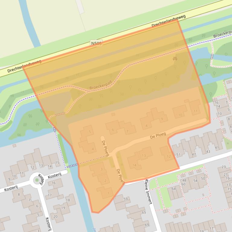 Kaart van postcodegebied 1616PL.
