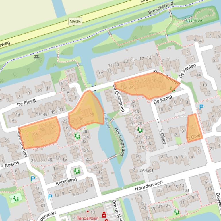 Kaart van postcodegebied 1616RC.