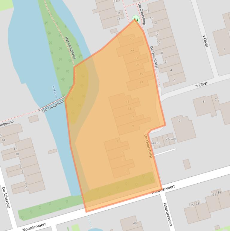 Kaart van postcodegebied 1616RJ.
