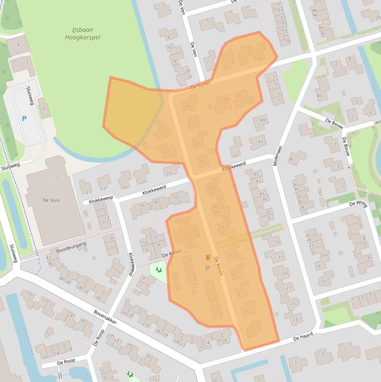 Kaart van postcodegebied 1616SG.