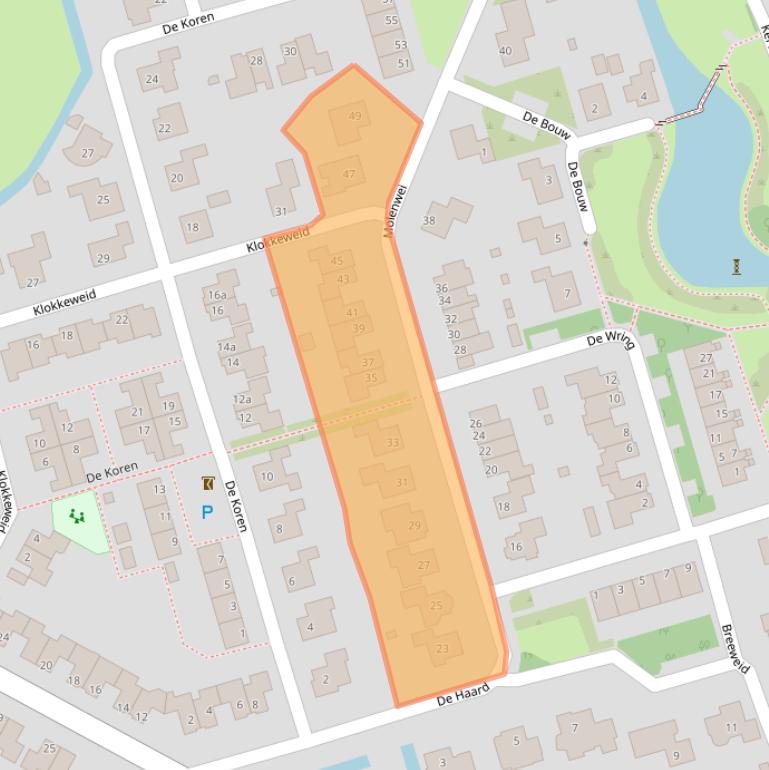 Kaart van postcodegebied 1616SK.