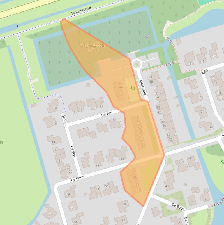 Kaart van postcodegebied 1616SL.