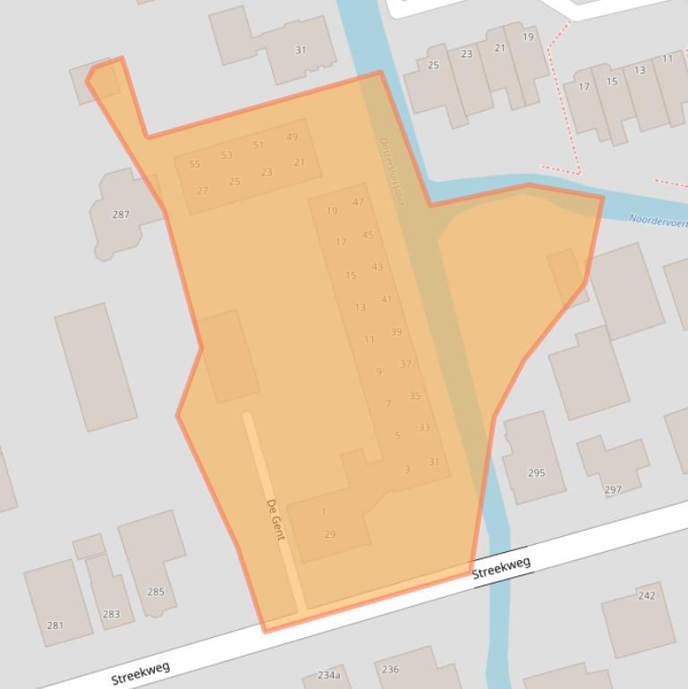 Kaart van postcodegebied 1616SZ.