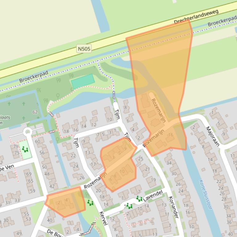 Kaart van postcodegebied 1616TA.