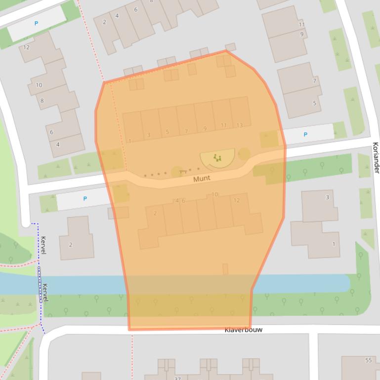 Kaart van postcodegebied 1616TG.